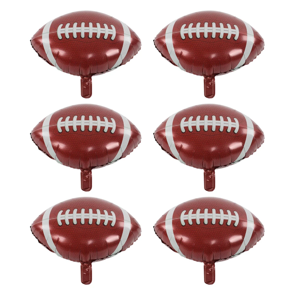 6Pcs Football Balloons Aluminum Foil Football Style Safe Nontoxic Reusable Large Size Widely Used Party Balloons