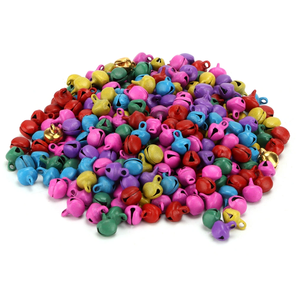 300pcs Small Bells DIY Mini Tiny Iron Jingle Bells with Hole for Craft Jewelry Festival Birthday Decoration GiftColorful