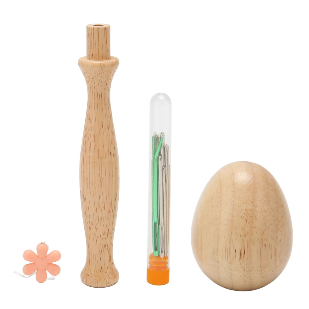 Darning Mushroom Set Smoothing Wood Curved Handle Detachable Darning Supplies Kit for Sewing Repair Clothes DIY