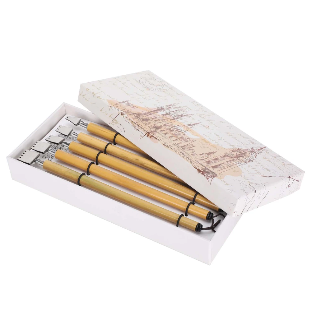 5Pcs Dip Pen Manga Calligraphy Boxed Vintage Bamboo Drawing Painting Kit School SuppliesParallel Nib