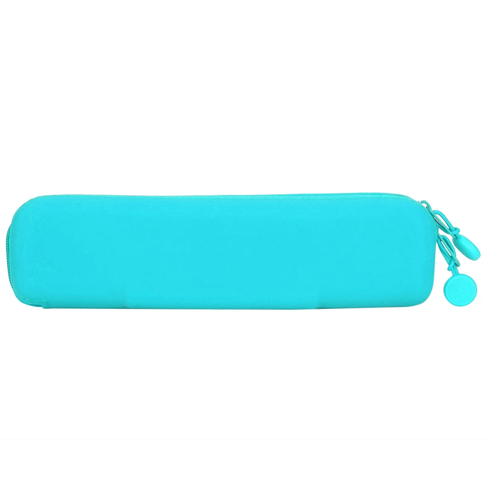 Mini Pen Silicone Storage Bag Travel Pencil Zipper Pouch for Cosmetic Makeup SuppliesGreen