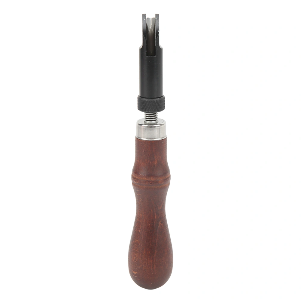 Leather V Groover High Carbon Steel Retractable Tip Wooden Handle Groover V Type for DIY Leathercraft