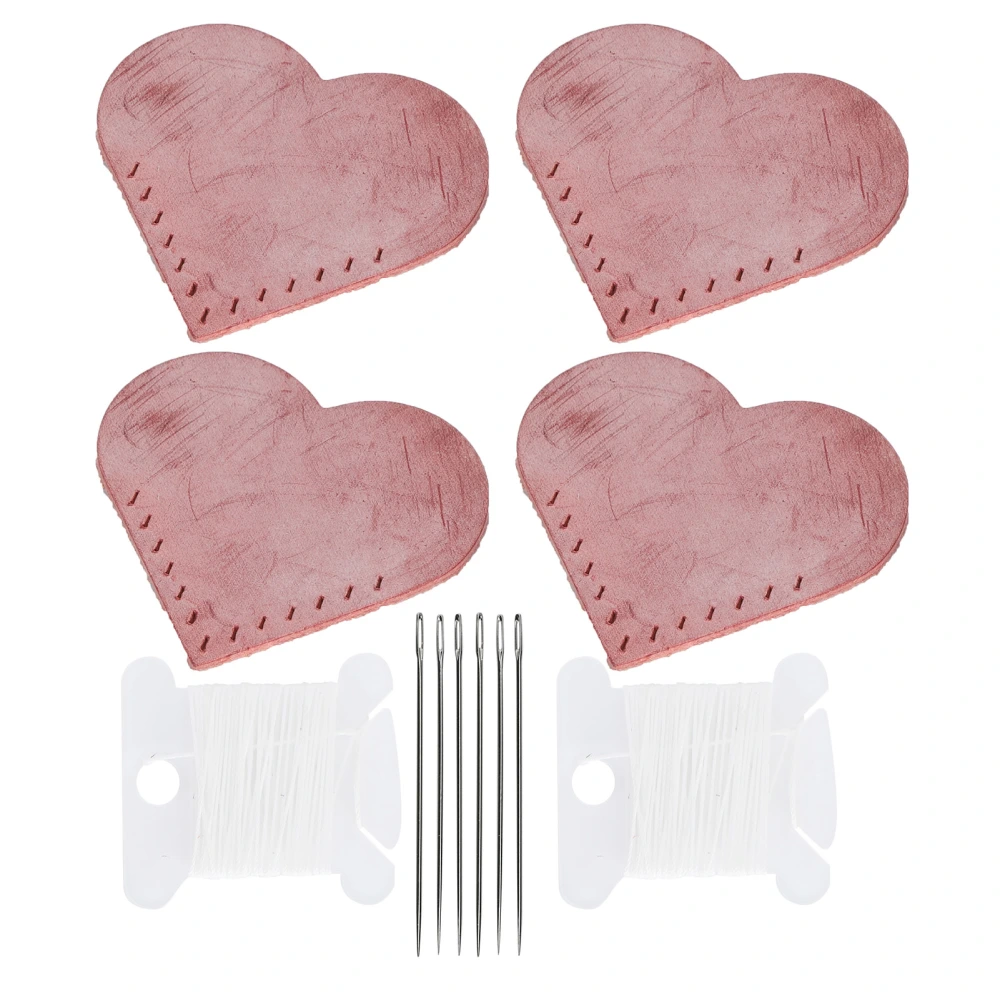 2 Set Heart‑Shaped Fabric Corner Page Bookmarks Marker DIY Leather Goods Sewing MaterialPink