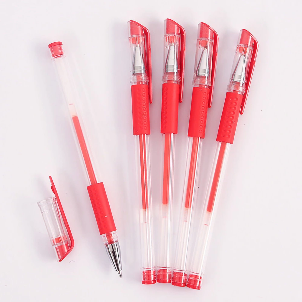 Gel Pen 0.5mm Tip Slim Contour Ink Pens Interchangeable Refill Fine Point Pens Office Gel Pen for Student Office School Red