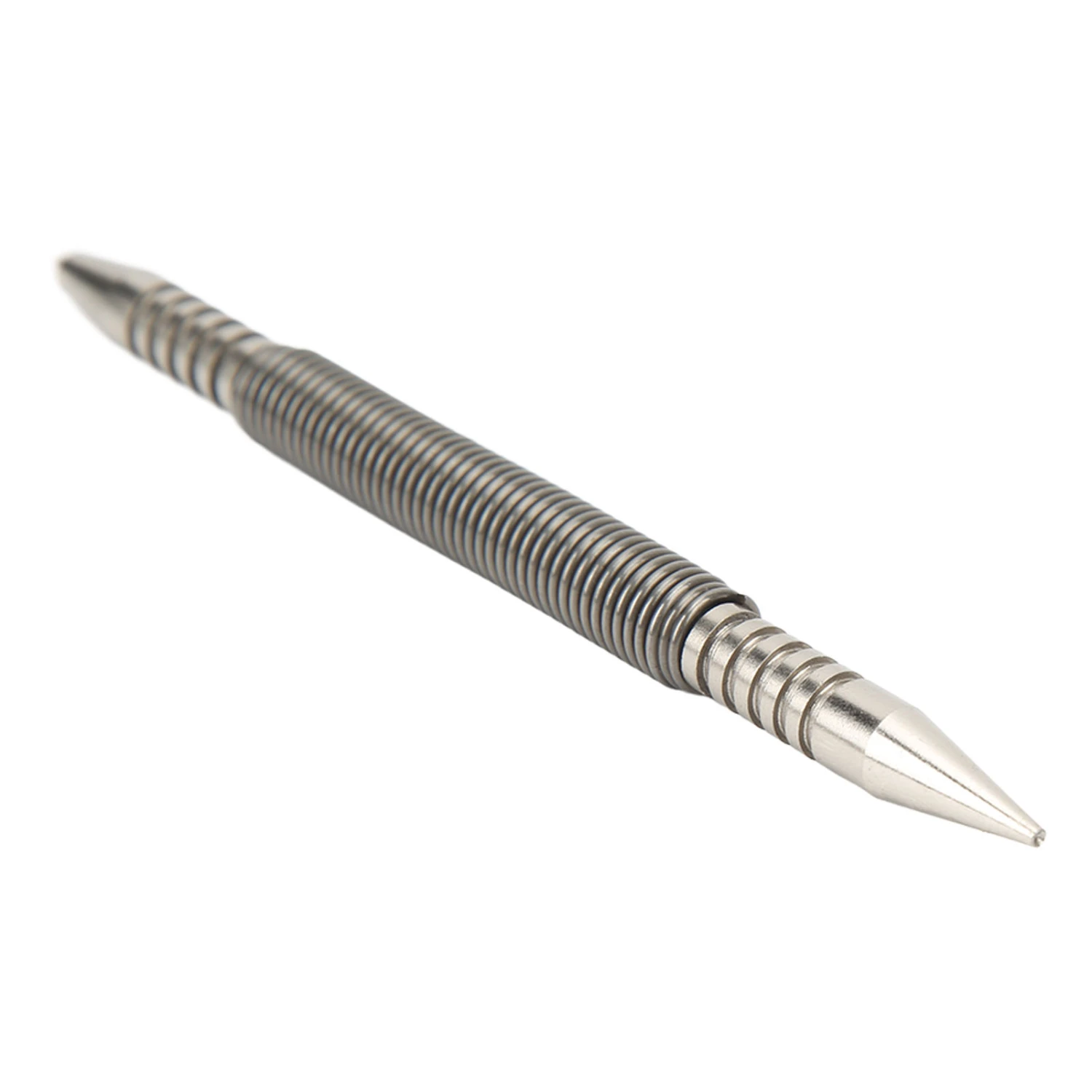 Dual Head Center Punch Spring Design High Hardness Carbon Steel Compact Hammerless Center Punch for Wood Metal Glass Punch Head 3/16in Stapler Head 1/16in