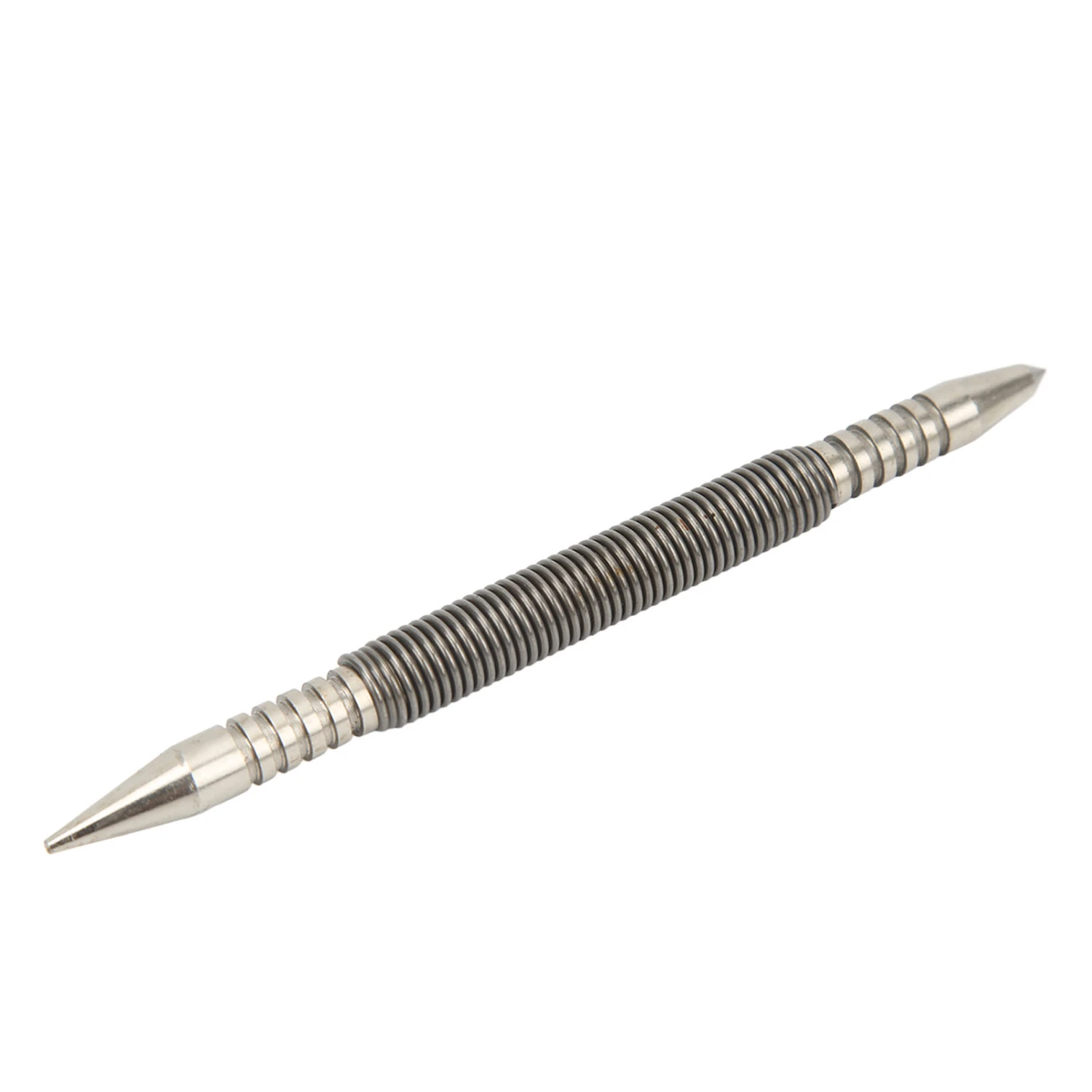 Dual Head Center Punch Spring Design High Hardness Carbon Steel Compact Hammerless Center Punch for Wood Metal Glass Punch Head 3/16in Stapler Head 1/16in