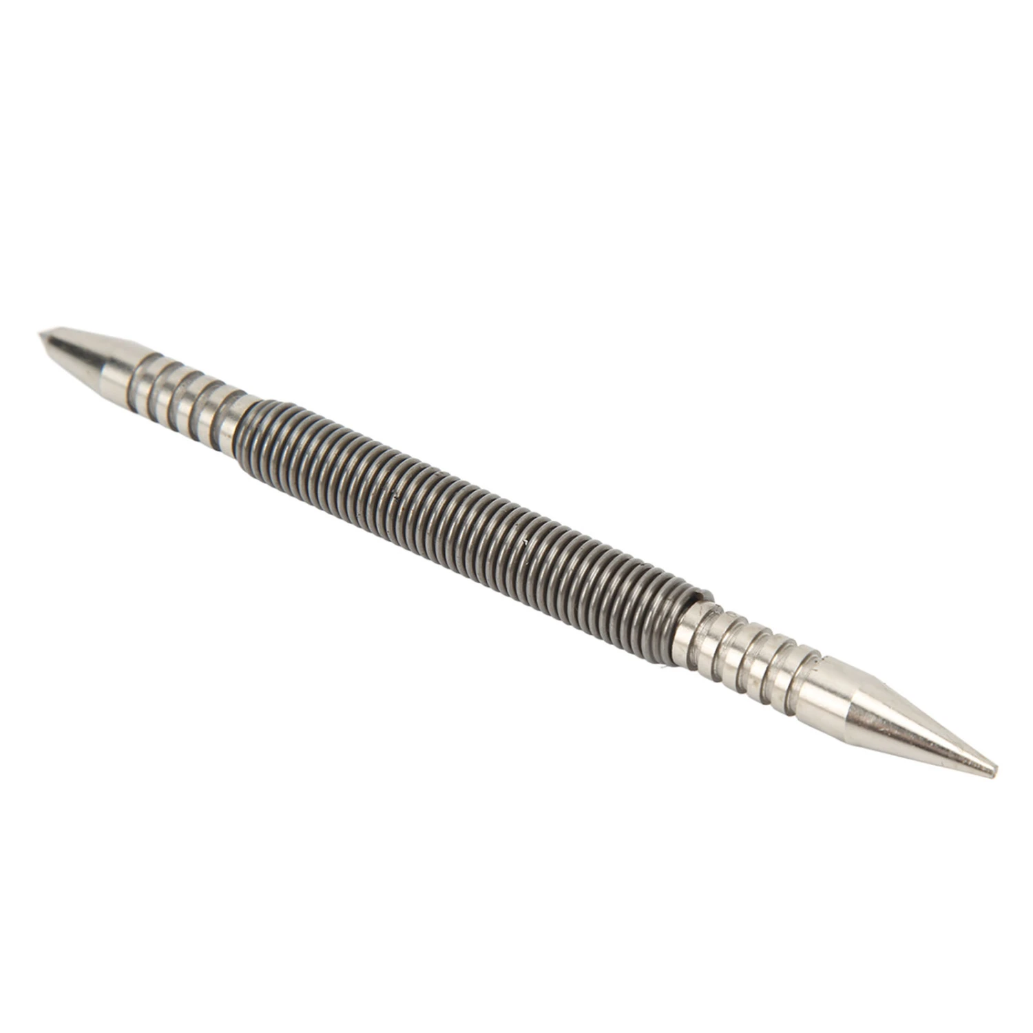 Dual Head Center Punch Spring Design High Hardness Carbon Steel Compact Hammerless Center Punch for Wood Metal Glass Punch Head 3/16in Stapler Head 1/16in