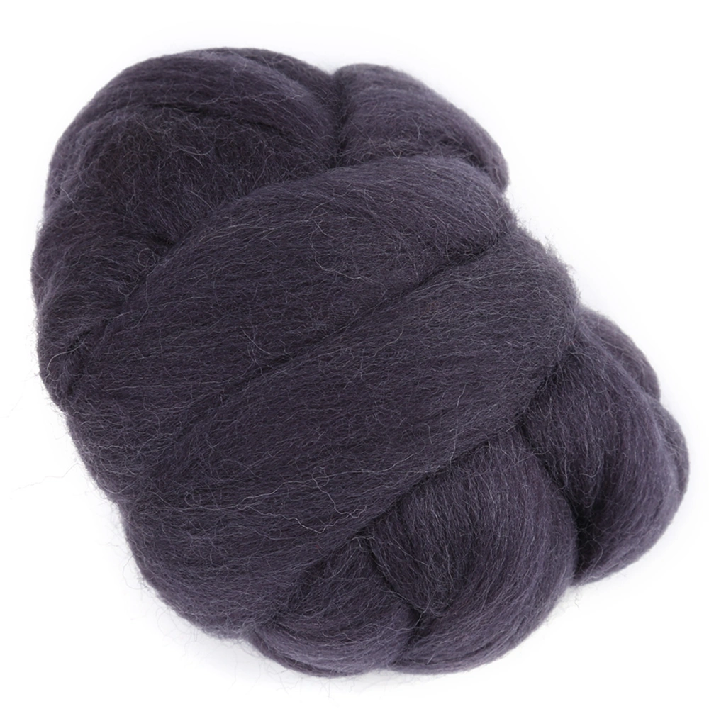 55g Colored Needle Felting Wool Roving Spinning Sewing Trimming Handiwork Material (Dark Gray)