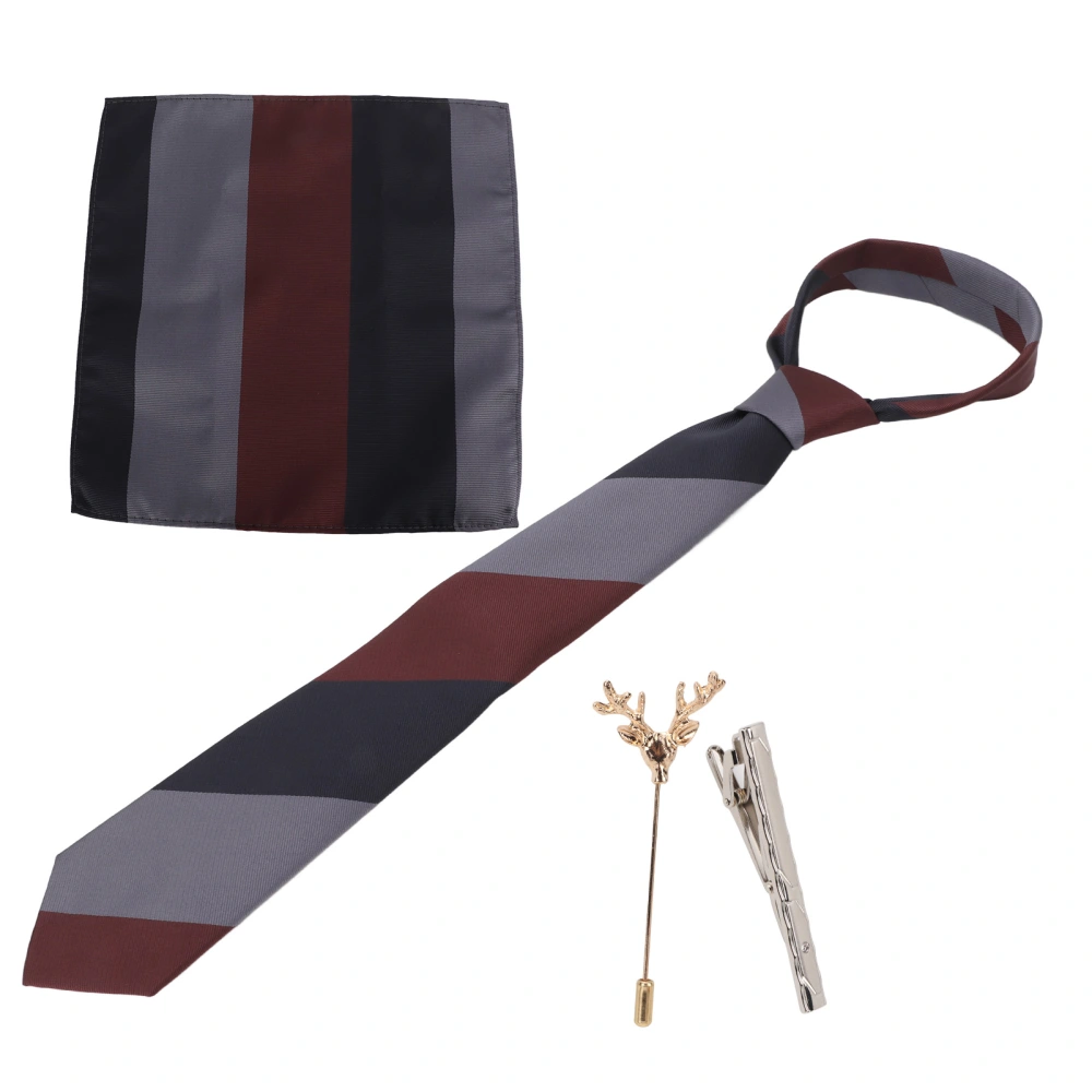 Men's Ties Classic Business Casual Style Men's Suit Dress Shirt Striped Tie Gift Box Set