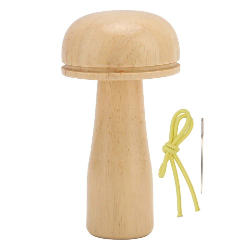 Darning Mushroom Kit Detachable Wooden Darning Mushroom Needle Sewing Tools for DIY Knitting Embroidery