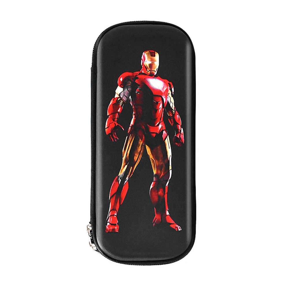 Pencil Bag Cute Cartoon Style Crush Resistant Metal Zipper Lightweight Portable Durable Large Capacity Large Pencil CaseIron Man