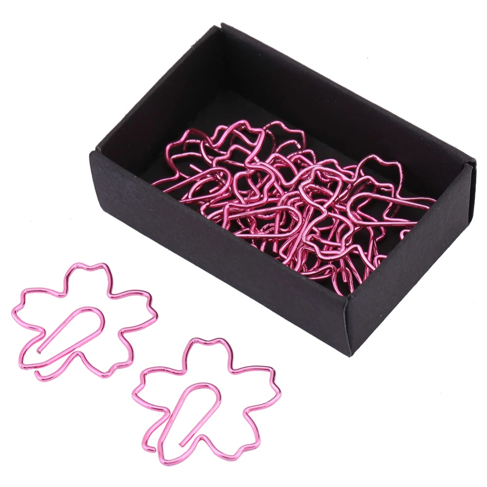 12 Pcs Creative Cherry Blossom Shape Paper Clips Bookmark Marking Document Organizing Clip