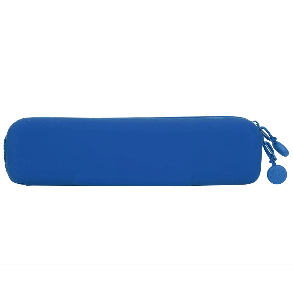 Mini Pen Silicone Storage Bag Travel Pencil Zipper Pouch for Cosmetic Makeup SuppliesBlue