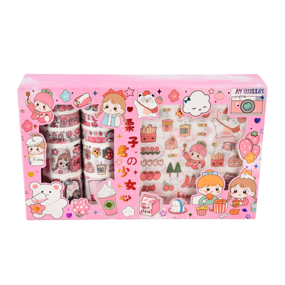 Hand Account Tape Sticker Cute Cartoon Decoration Creative DIY Hand Account Tape Sticker Set Gift