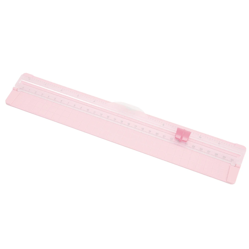 Paper Cutter Portable Compact DIY Bi Directional Blade HD Scale Light Pink ABS Plastic Scrapbook Paper Trimmer for Photos