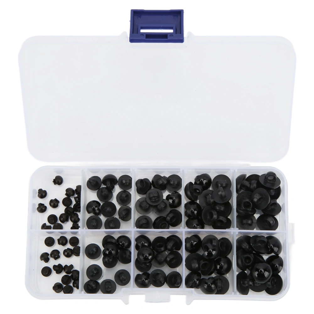 110Pcs Black Round Doll Eyes Multi Sizes Convenient Resin Durable Sturdy Toy Eyes