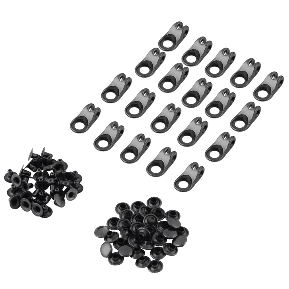 20x Boot Lace Hooks Lace Fittings Buckles With Rivets for Repair/Camp/Hike/Climb (grey)