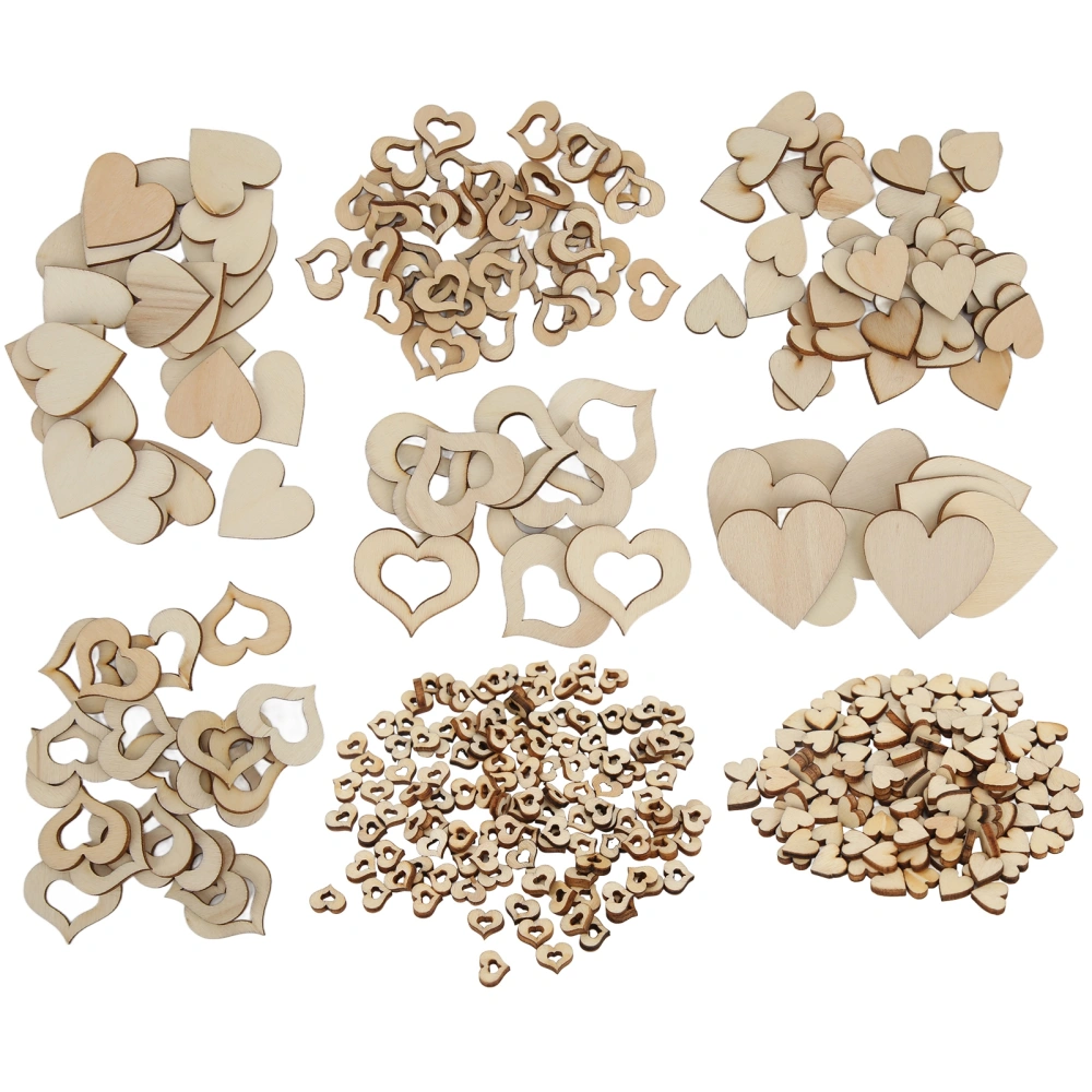 400Pcs Wood Heart Slices Embellishments Ornaments Wooden Chips for Wedding Decoration DIY Crafts