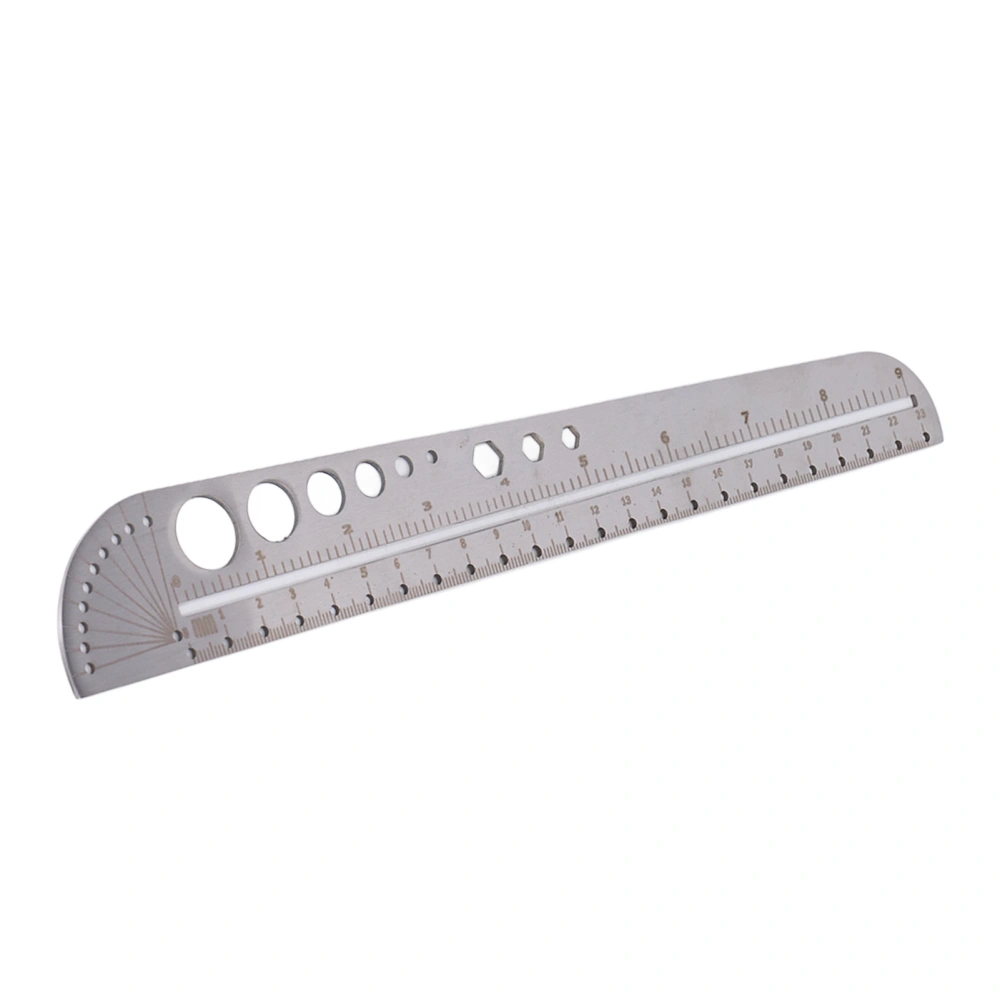 Stainless Steel Ruler Multifunctional Special Shaped Large Office Ruler with Scale Sewing Leather Measuring Tool