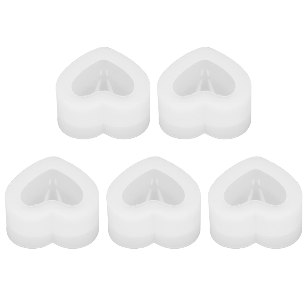 5Pcs 3D Love Heart Silicone Mould High Temperature Resistant Easy Demoulding Elastic Soap Silicone Mold for DIY Crafts