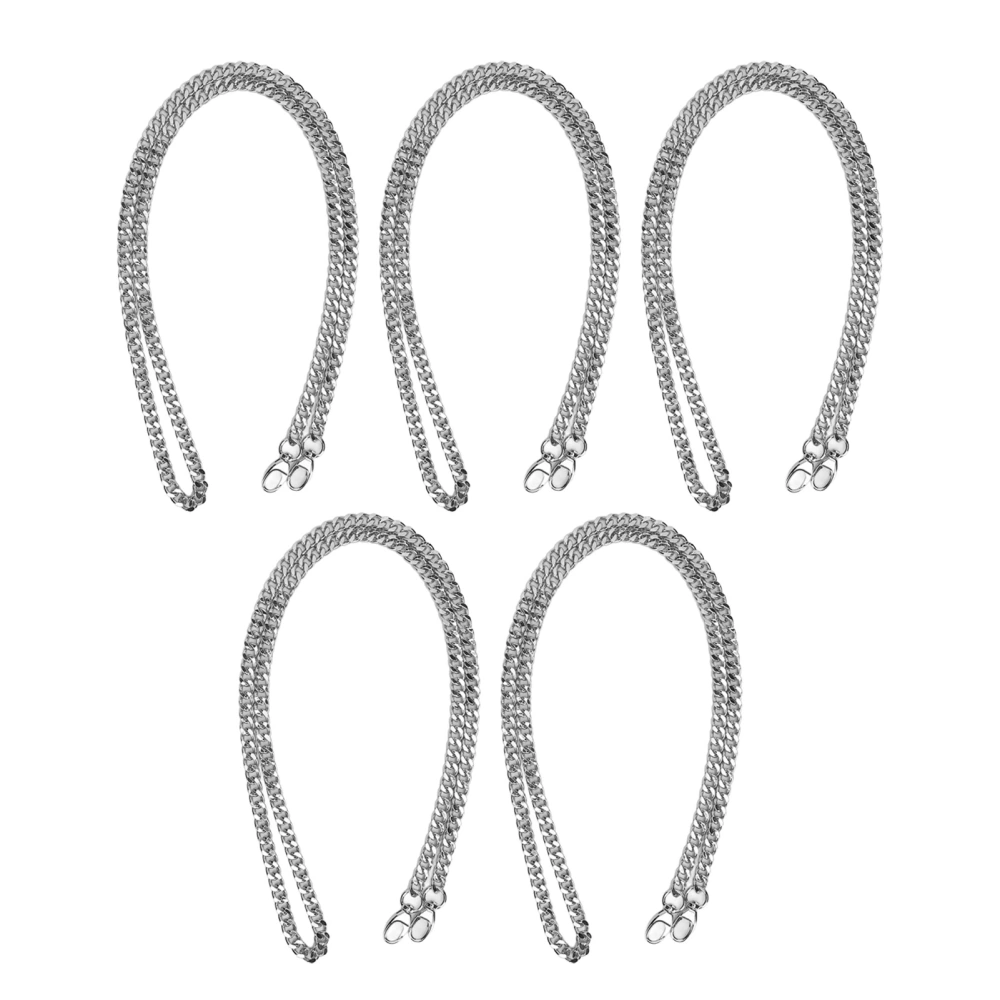 5 Pcs Jewelry Chain Elegant Rustproof Color Lasting Metal Craft Chain for DIY Necklaces Bracelets Anklets Silver