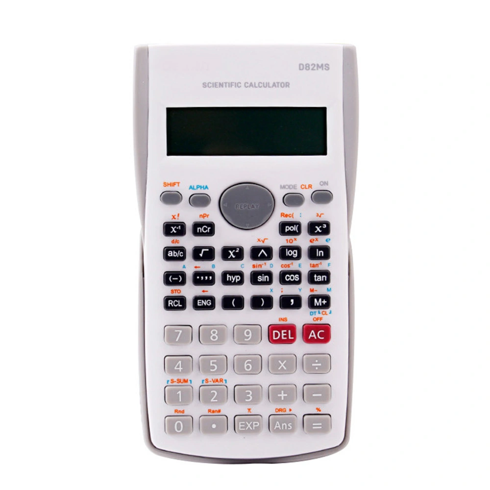 Scientific Calculator Two Line Display Fraction Calculation Automatic Shutdown 12 Bit Function Calculator for Students White