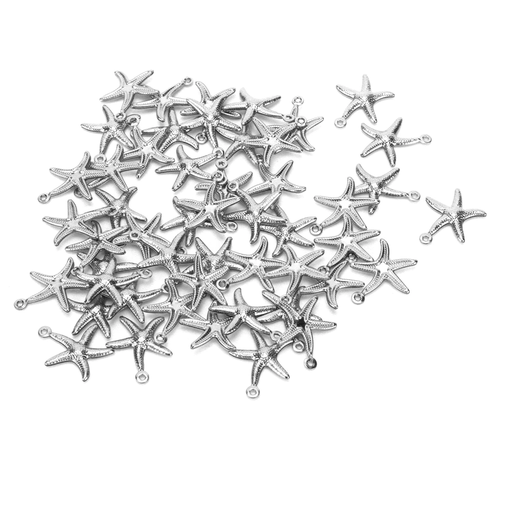 50Pcs Beach Jewelry Hollow Double Sided Unique Design Ocean Starfish Pendant for Bracelet Necklace Decoration