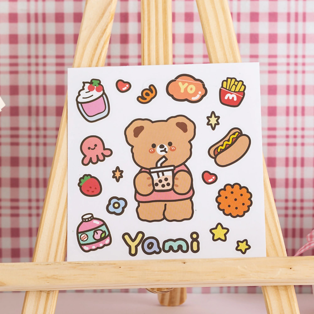 Stickers Cartoon Cute Stickers Water Cup Hand Account Books Mobile Phone Shell Pvc StickersFries Bear