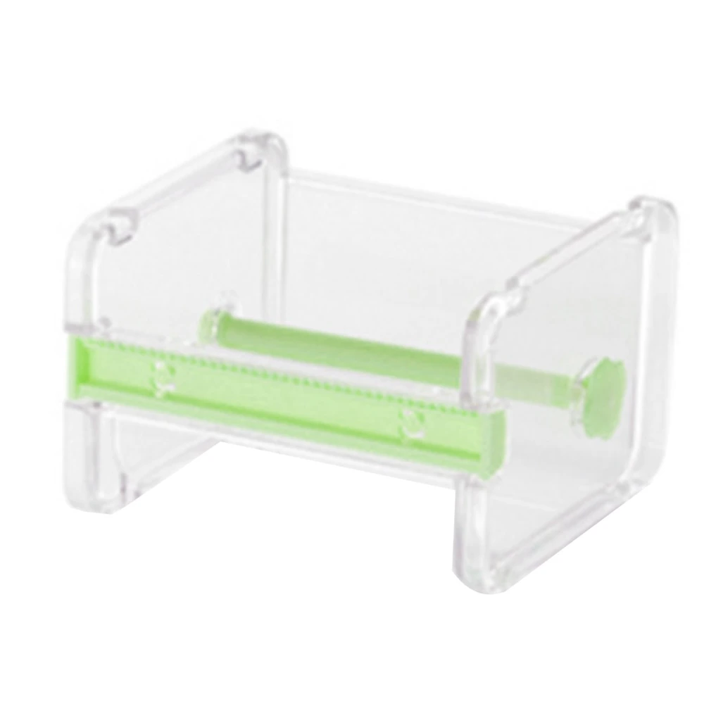 Washi Tape Dispenser Cutter Transparent 2 Serrated Bars ABS Plastic Stackable Tape Holder Dispenser for Storage Green