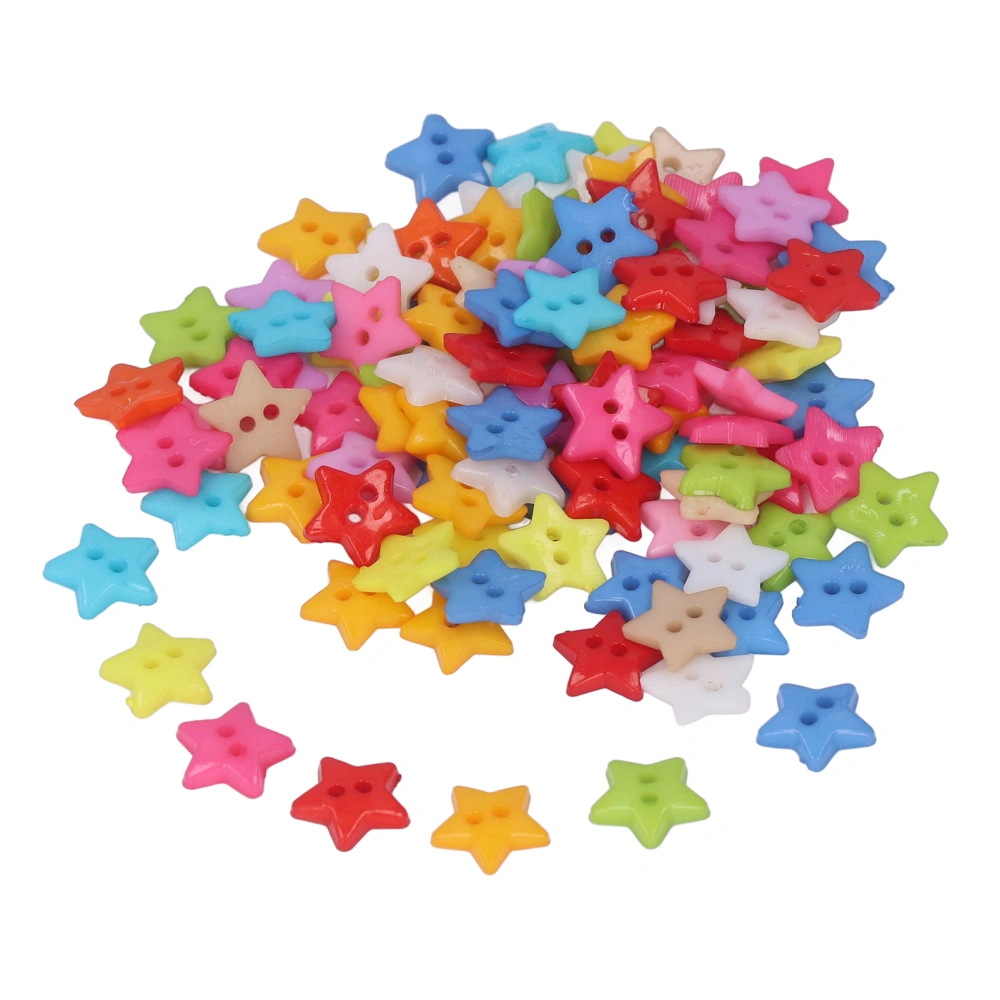 200Pcs Star Buttons Colorful Unique Design Cute Small Decorative Buttons for Sewing Decoration DIY Crafts