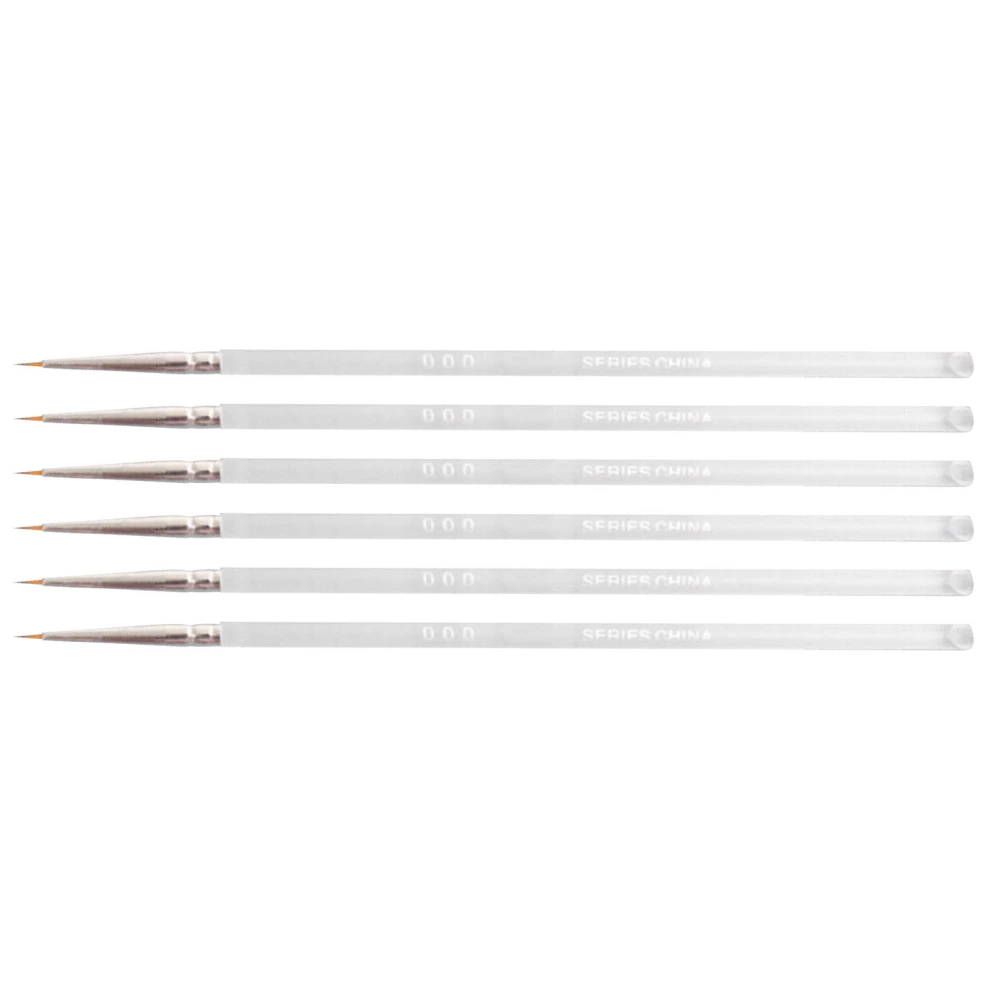 6Pcs Detail Paint Brushes Acrylic Barrel Soft Nylon Good Adsorbability Watercolor Brushes for Paper Painting