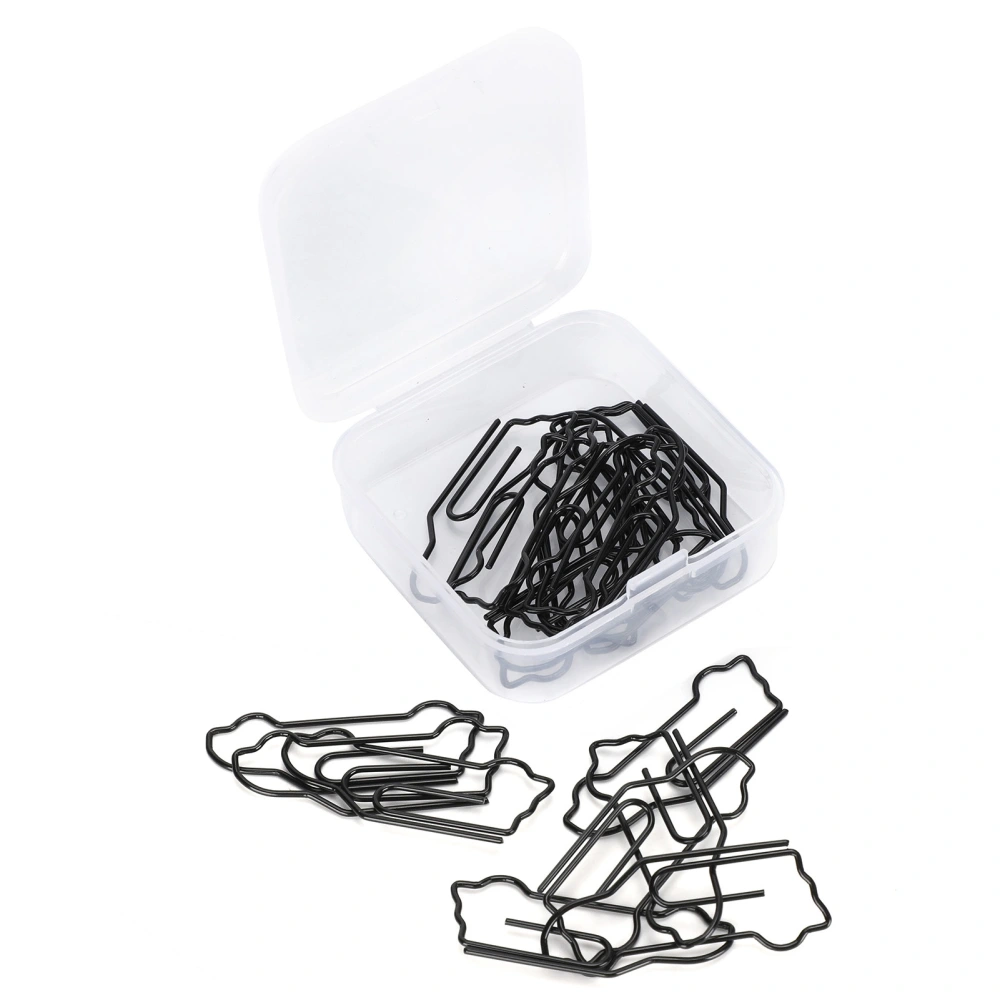 30Pcs Assorted Paperclip Car Shape Creativity Metal Modeling Craft Decoration Supplies Black