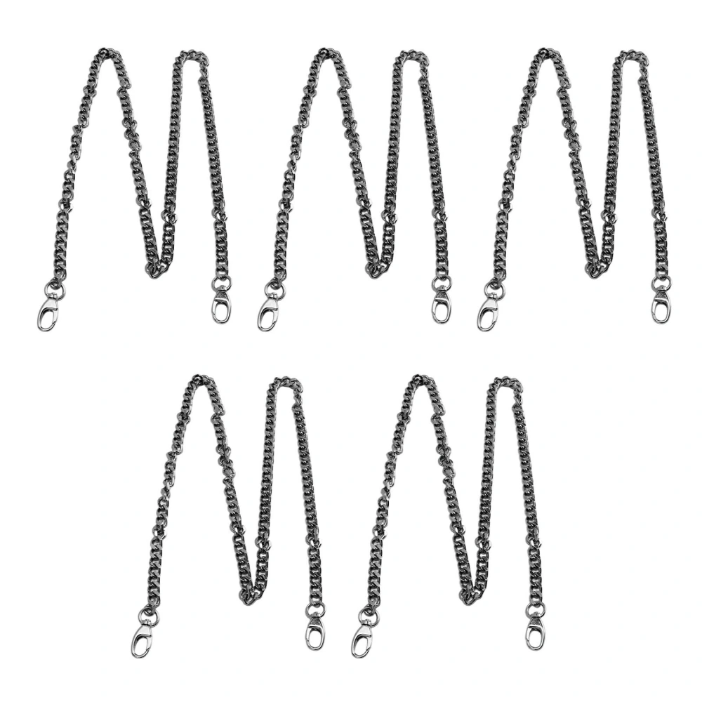 5Pcs Metal Curb Chains 39.4in Length Exquisite Sturdy Multi Purpose Metal Craft Chain for Necklace Anklet DIY Silver Black