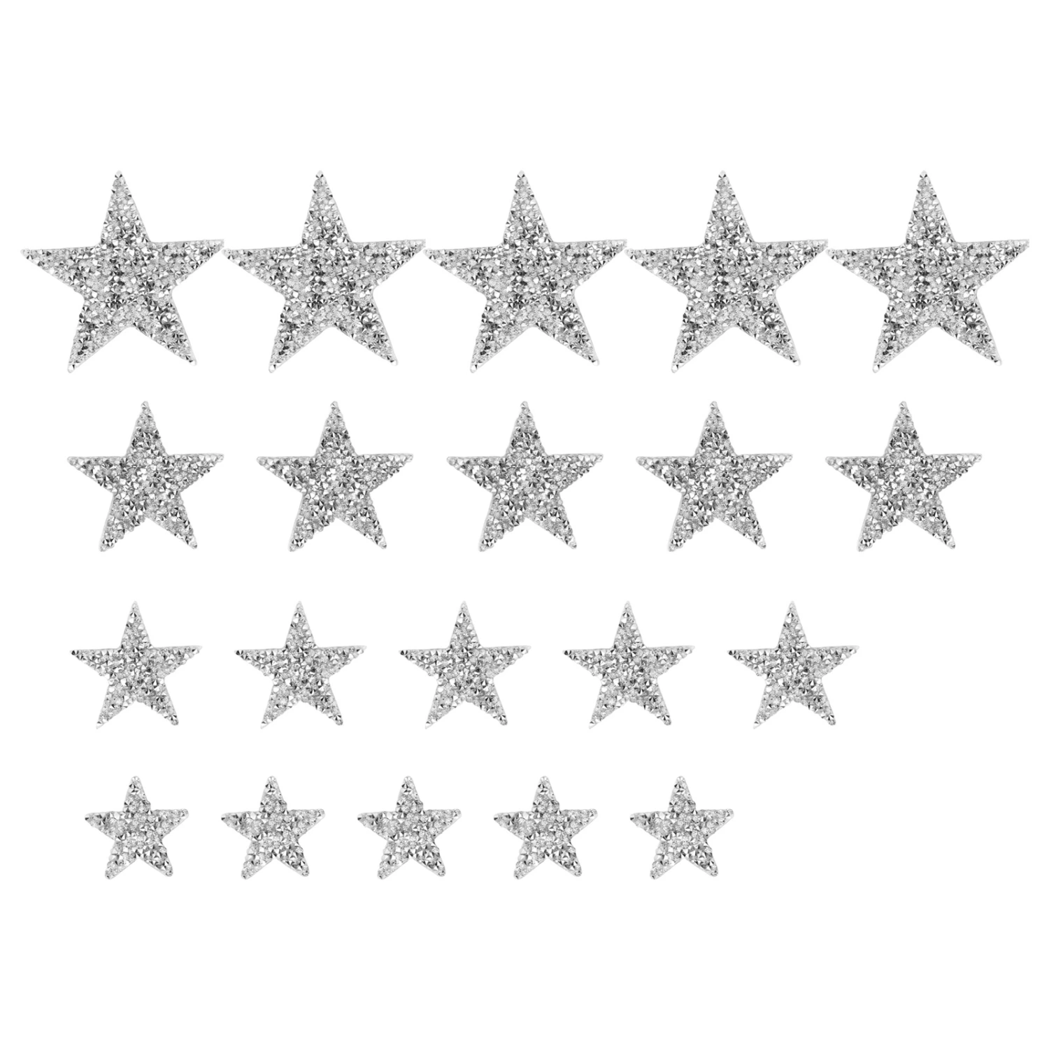 20pcs Rhinestone Star Patches Exquisite Beautiful Iron On Patches Sew On Patches for Jackets Bags