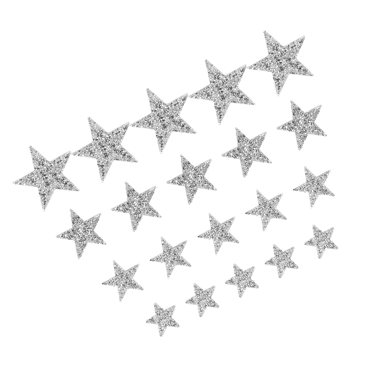 20pcs Rhinestone Star Patches Exquisite Beautiful Iron On Patches Sew On Patches for Jackets Bags