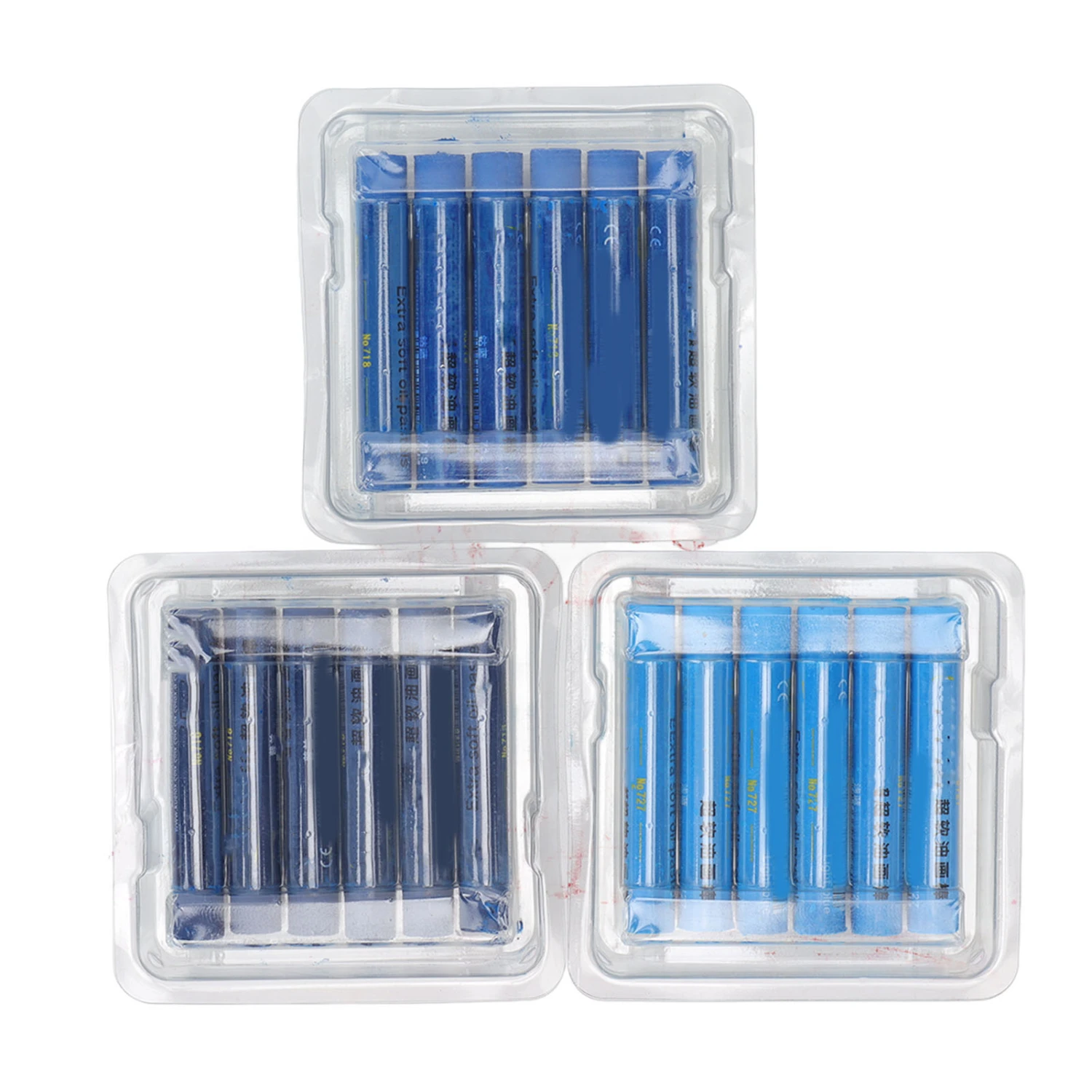 18 Pcs Oil Pastels Set High Safety Soft Blue Bright Colors Pastels Art Supplies for Children Beginners Students Artists