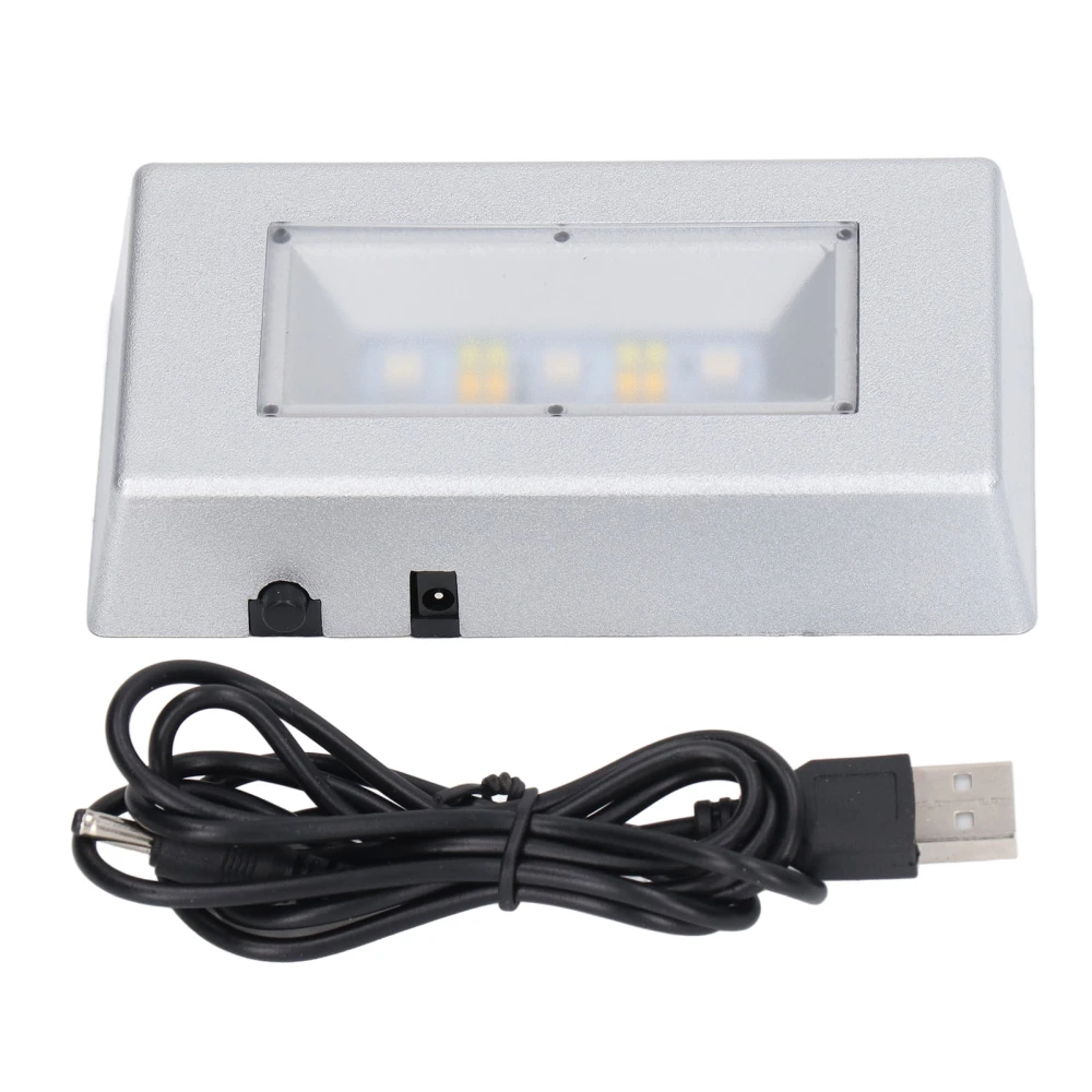 LED Display Base Multi Mode Lighting Silver Rectangular LED Light Display Base with USB Cable for Jewelry Crystals