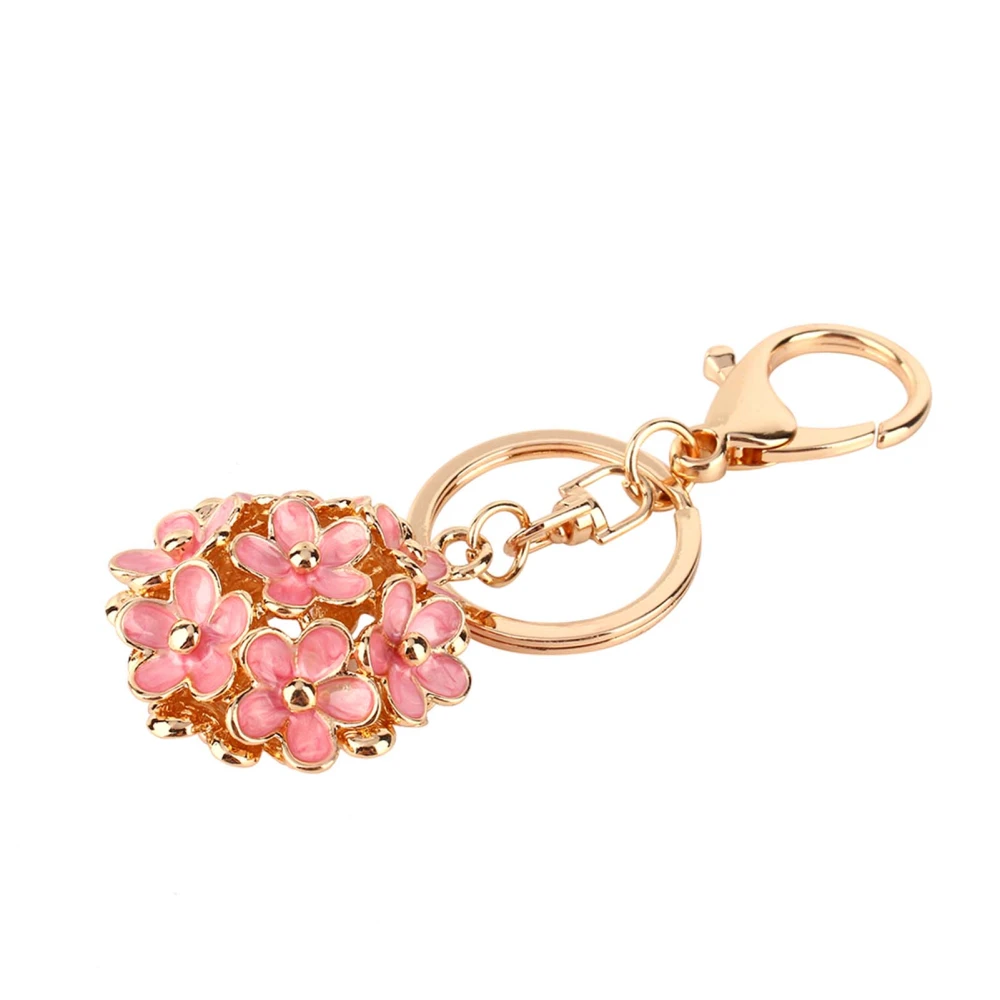 Cute Crystal Rhinestone Flower Keyring Keychain Charm Pendant Bag Purse Car Gift