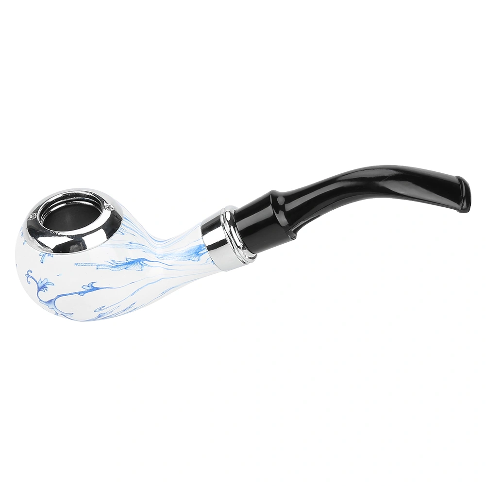 Blue and White Porcelain Wood Cigarette Cigar Tobacco Pipe Smoking Accessory