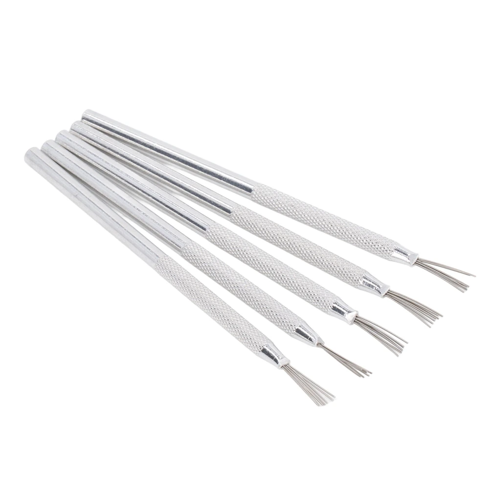 5 PCS Clay Needle Tools Silver White Aluminum Handle Clay Pottery Sculpting Texturing Modeling Tools