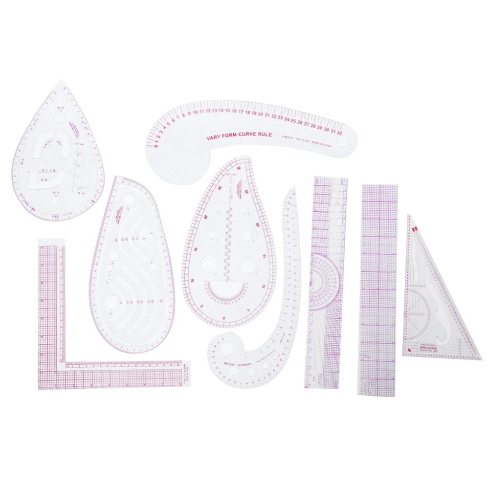 9Pcs/Set Sewing Ruler Set Multifunctional Curve Stick Tailor Measuring Accessories