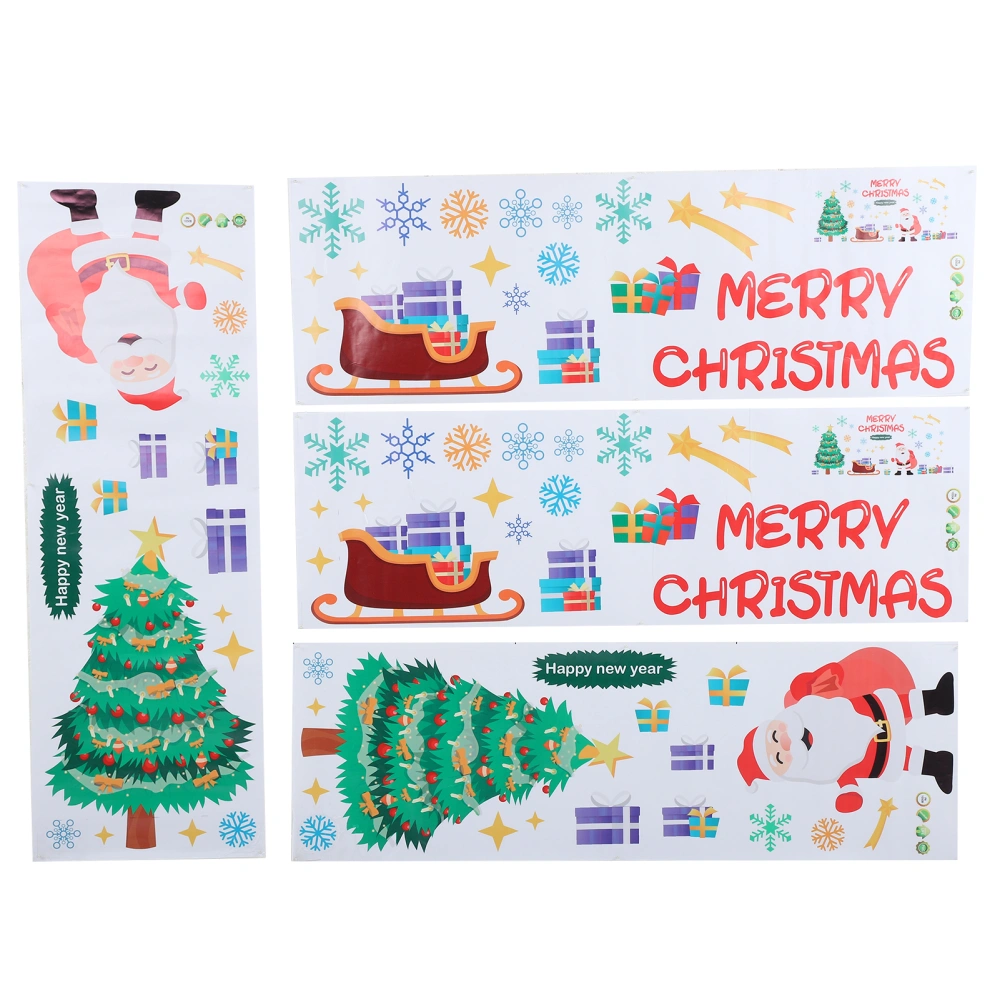 2 Roll Christmas Window Clings Xmas Party Decorations Santa Claus Removable Wall Stickers