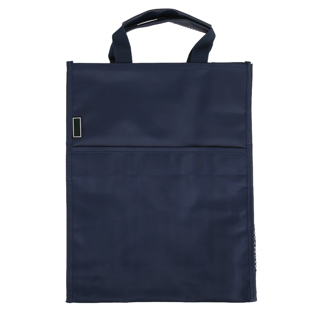 File Document Zipper Bag Thickened Waterproof Oxford Cloth with Side Pockets for Office 098 Blue(with side pocket)