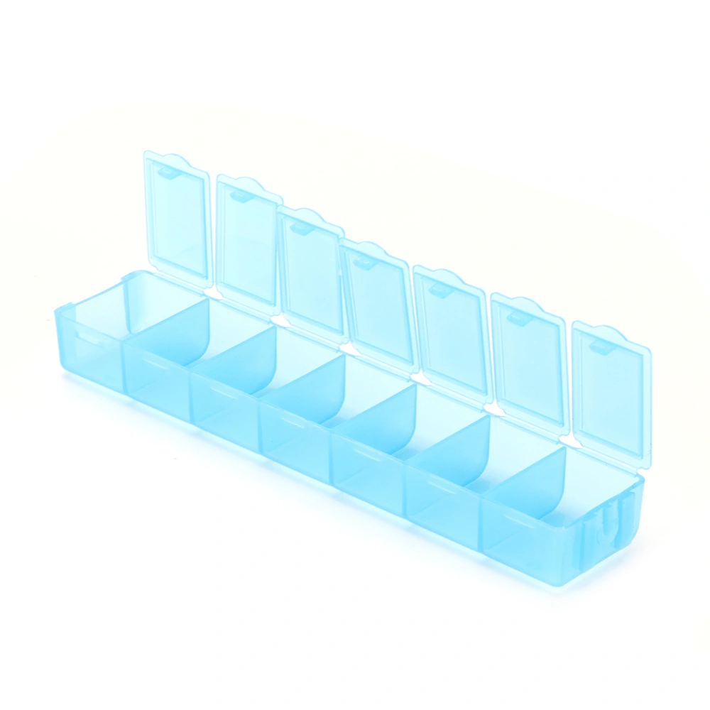 Divide Storage Box 7-Grid Watercolor Palette Jewelry Travel Repacking Plastic ContainerBlue