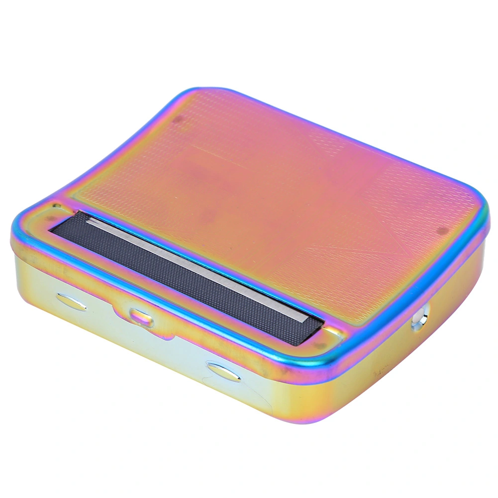 Metal Cigarette Rolling Box Colorful Adjustable Manual Roller Smoking Supplies 70mmColorful