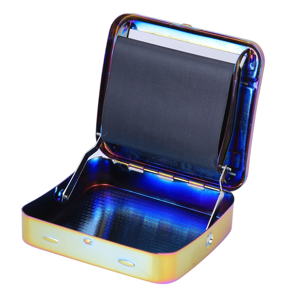 Metal Cigarette Rolling Box Colorful Adjustable Manual Roller Smoking Supplies 70mmColorful