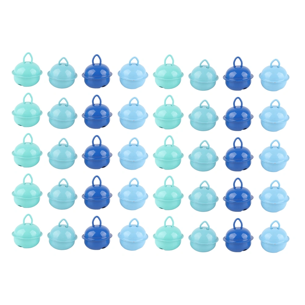 40pcs Blue Series Craft Jingle Bell DIY Pet Collar Bells Accessory for Christmas Decoration Keychain 0.9 Inch