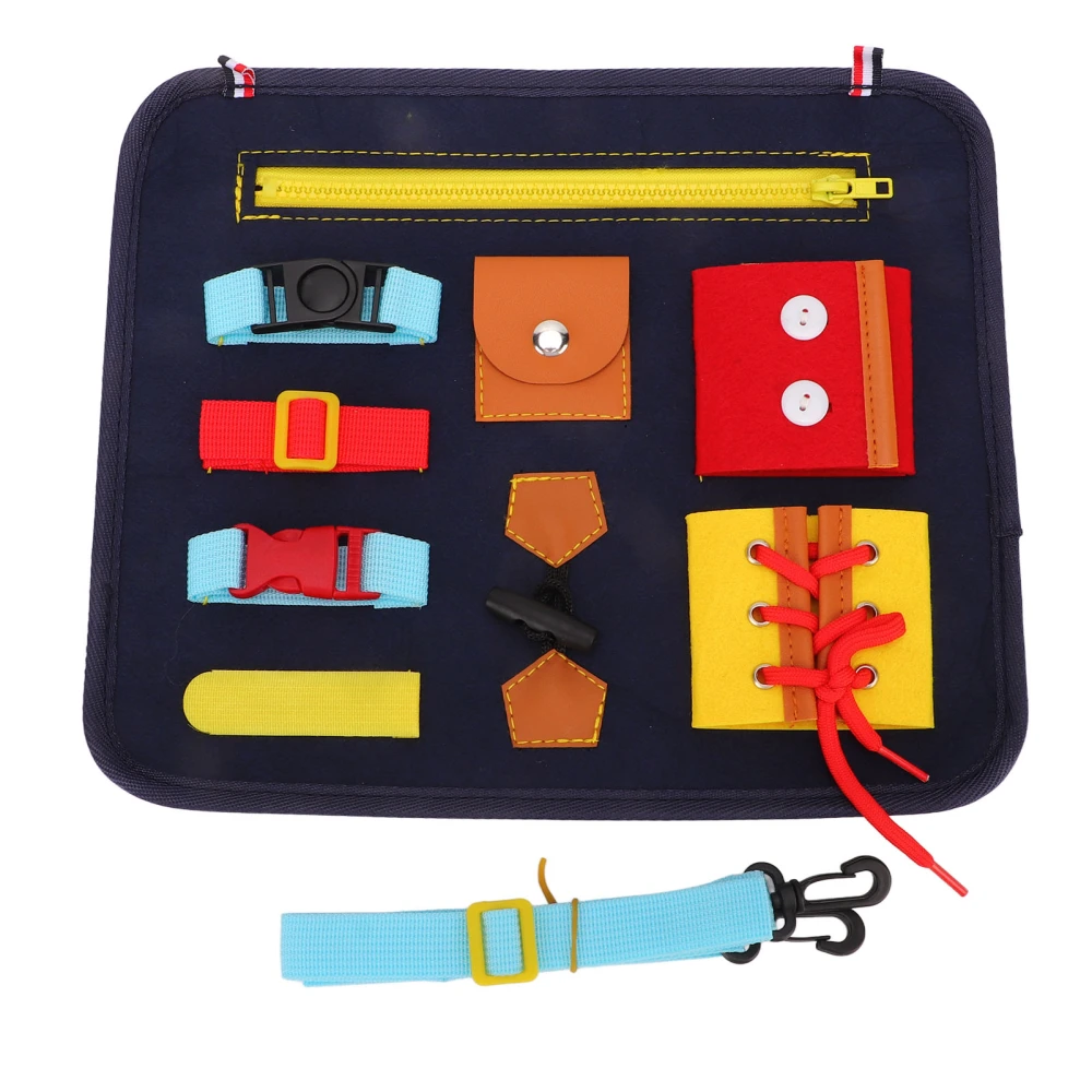 Toddler Busy Board Cultivate Concentration Color Cognition Sensory Board for Fine Motor Skill Autistic Training Dark Blue