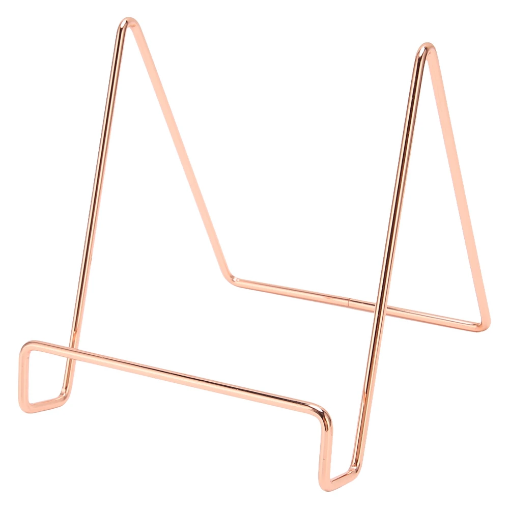 Metal Plate Stands Plating Process Rust Prevention Iron Plate Holder Picture Display Stand for Tablet PCs CD Records Books Rose Gold