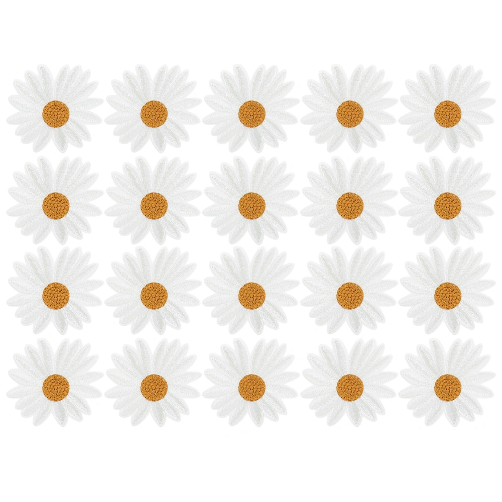 20pcs Daisy Flower Patch Decorative Clothing Sticker DIY Appliques IronOn Garment Accessory